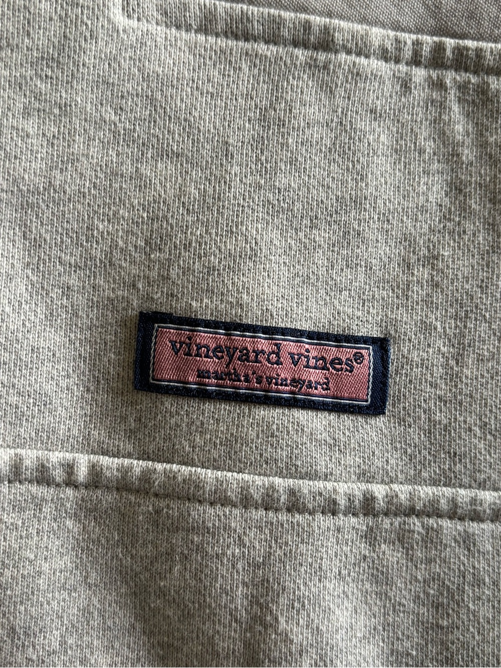 Vineyard Vines Tan Pullover with Pink Logo Patch - Picture 2 of 12